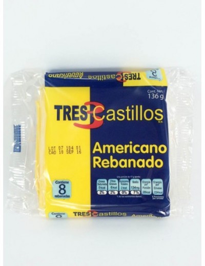 AMARILLO REBANADO TRES CASTILLOS 8 REBANADAS